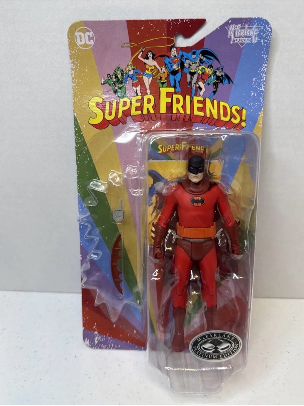 DC Super Friends Red Batman Action Figure -platinum edition